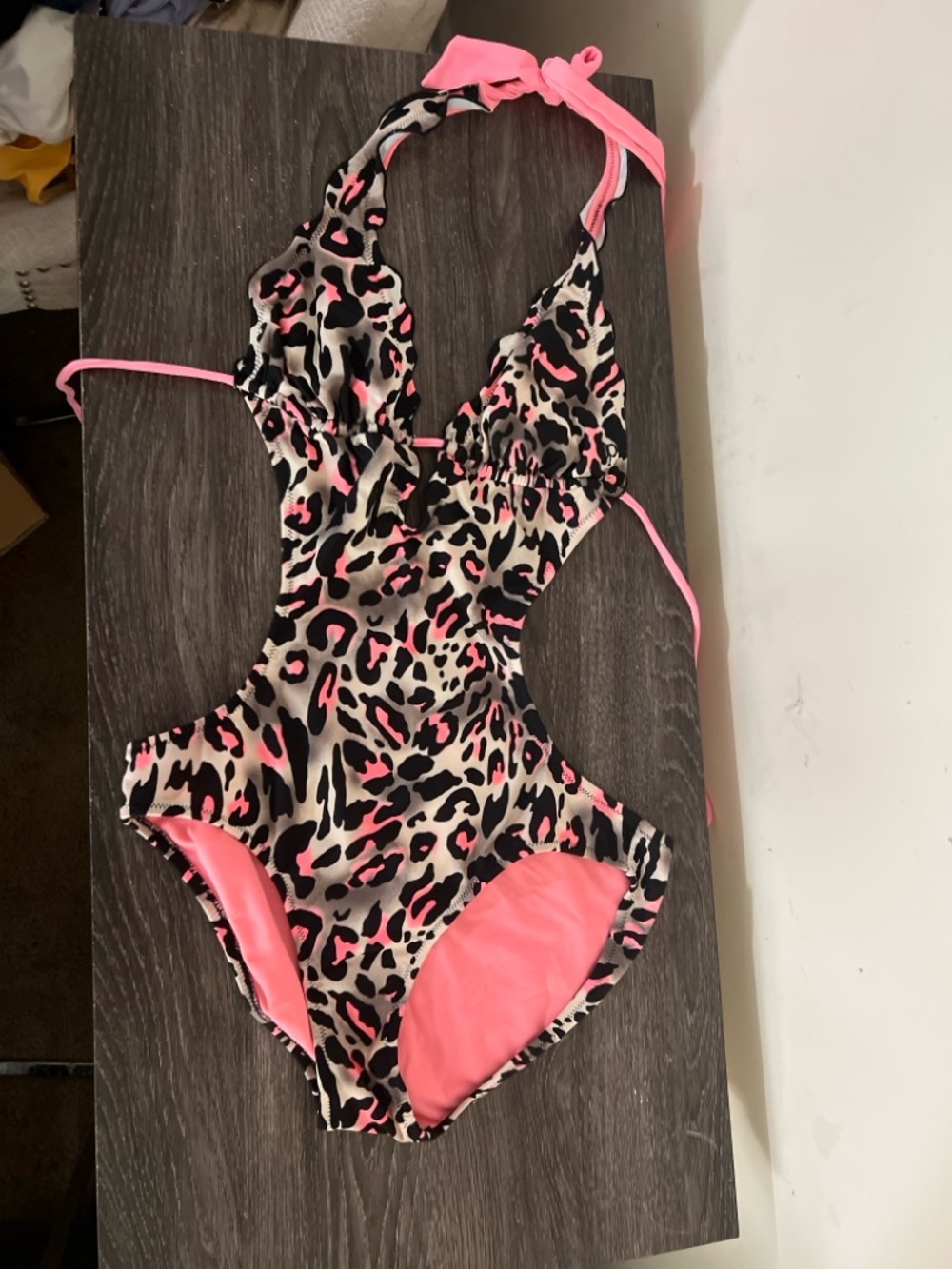 Gray and Pink Leopard Monikini